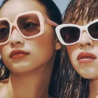 Gentle Monster Pink White Oversized Geometric Frame Thick Acetate Rim Sunglasses