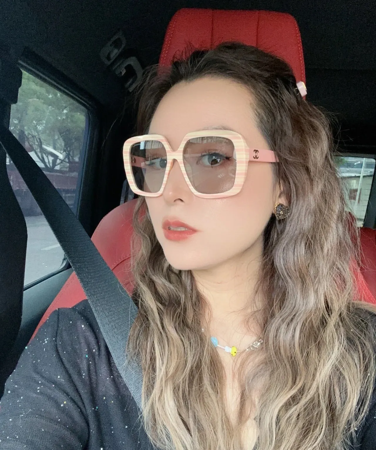 Gentle Monster Pink White Oversized Geometric Frame Thick Acetate Rim Sunglasses 4
