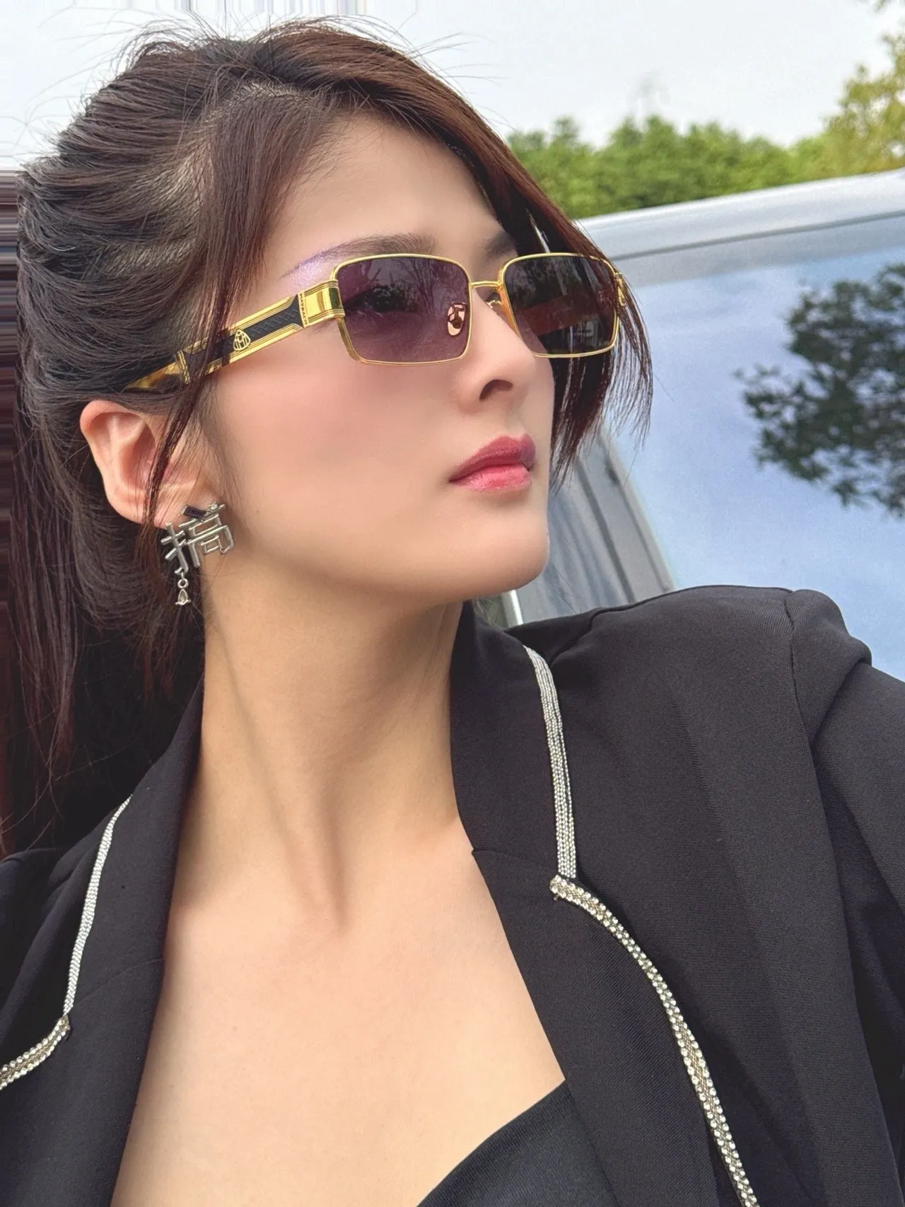 Gentle Monster Rectangular Metal Frame Sunglasses 5