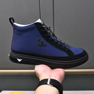 Giorgio Armani Navy and Black High-Top Lifestyle Sneakers