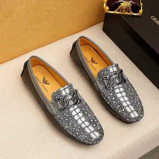 Giorgio Armani Scale-Print Leather Bit Strap Loafers