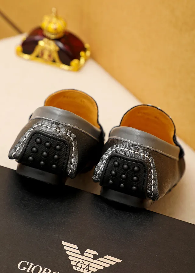 Giorgio Armani Scale-Print Leather Bit Strap Loafers 2