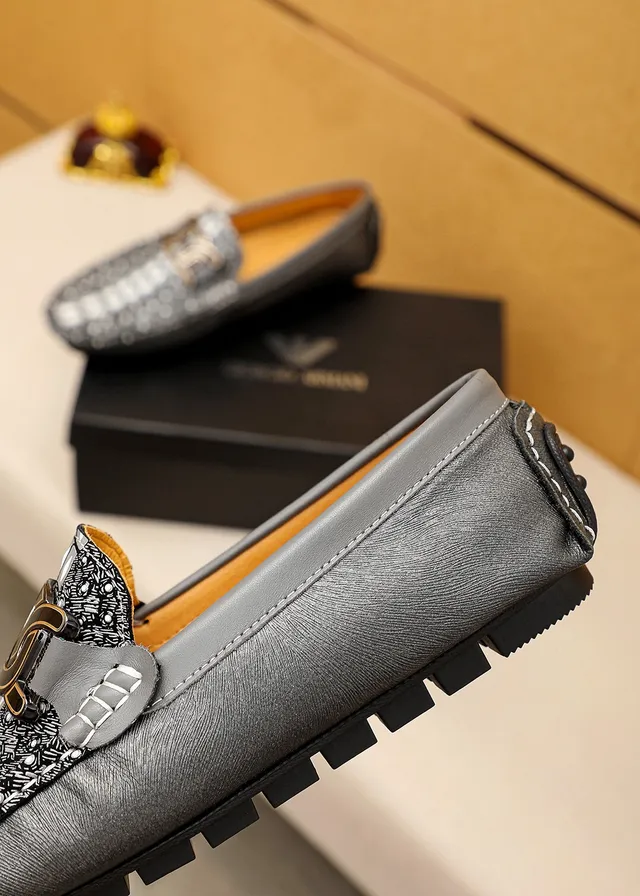 Giorgio Armani Scale-Print Leather Bit Strap Loafers 4