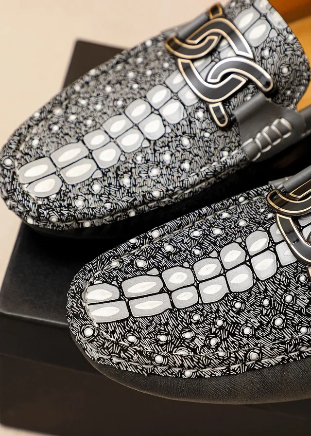 Giorgio Armani Scale-Print Leather Bit Strap Loafers 5