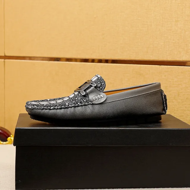 Giorgio Armani Scale-Print Leather Bit Strap Loafers 6