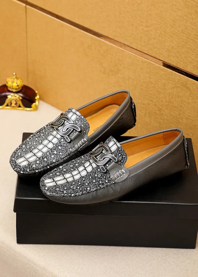 Giorgio Armani Scale-Print Leather Bit Strap Loafers 8