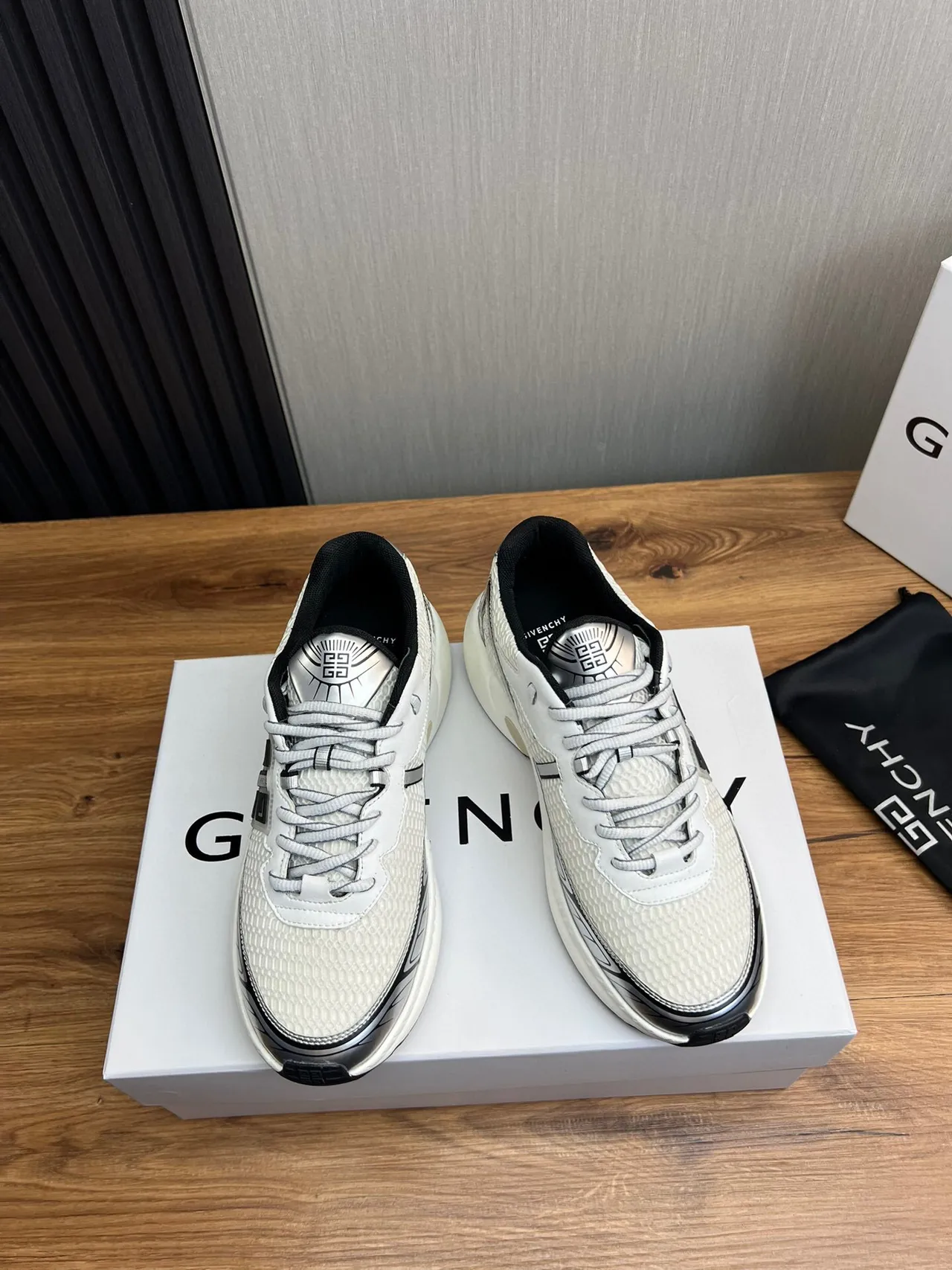 Givenchy Spectre White Silver Chunky Sneakers 2