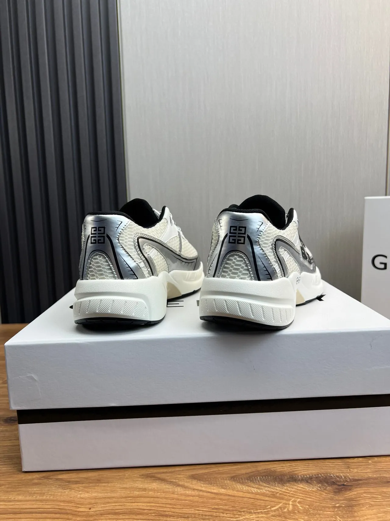 Givenchy Spectre White Silver Chunky Sneakers 5