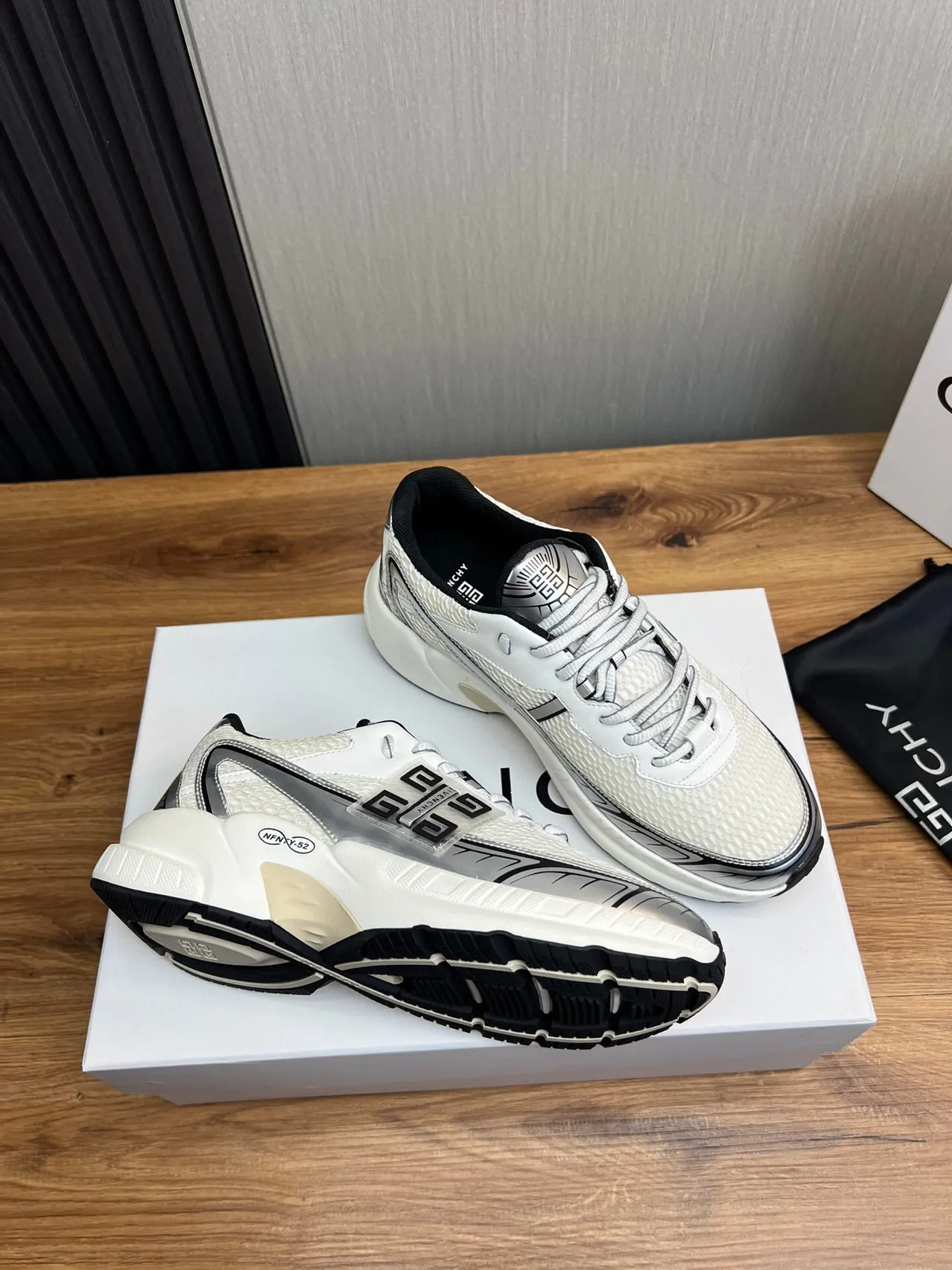 Givenchy Spectre White Silver Chunky Sneakers 6