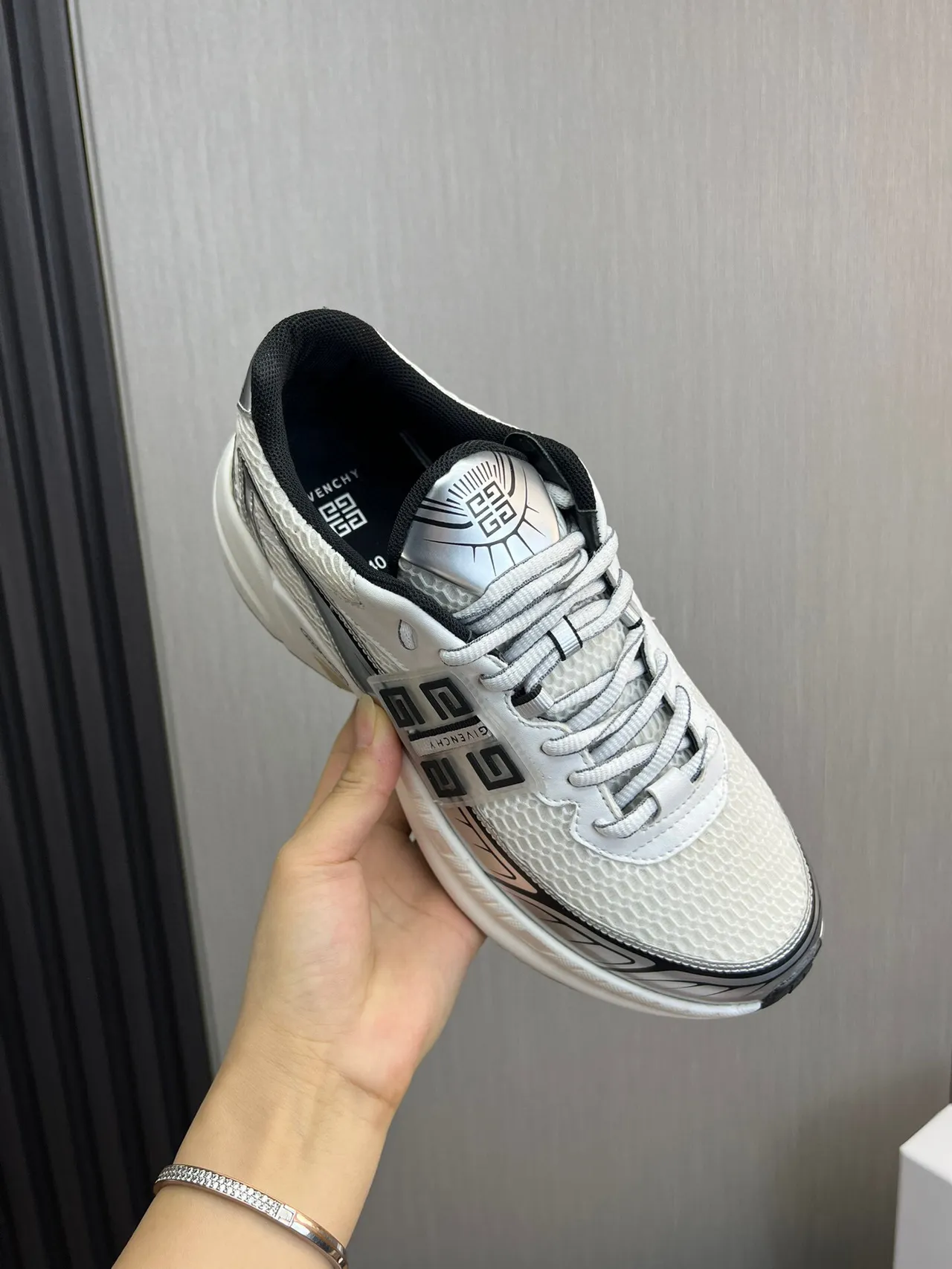 Givenchy Spectre White Silver Chunky Sneakers 8