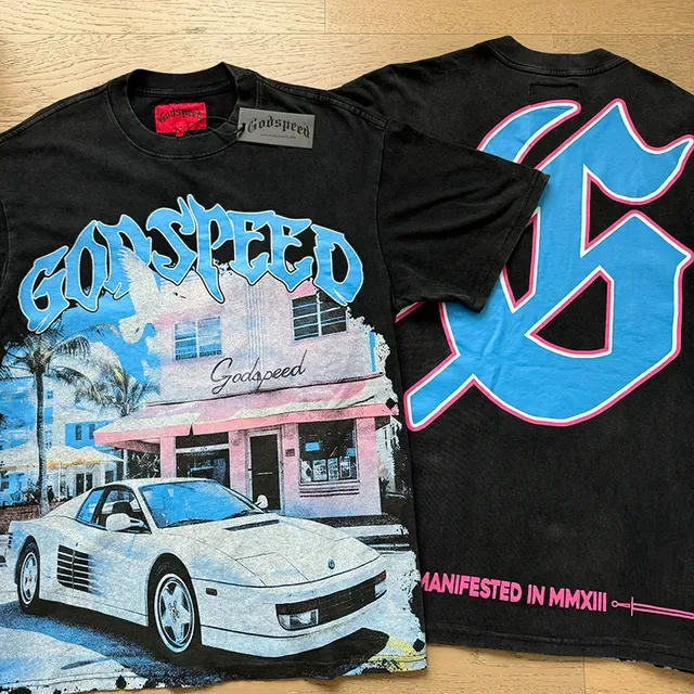 Godspeed Black Blue Graphic-Print Oversized Fit T-Shirt 4