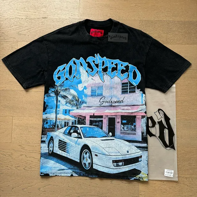 Godspeed Black Blue Graphic-Print Oversized Fit T-Shirt 5
