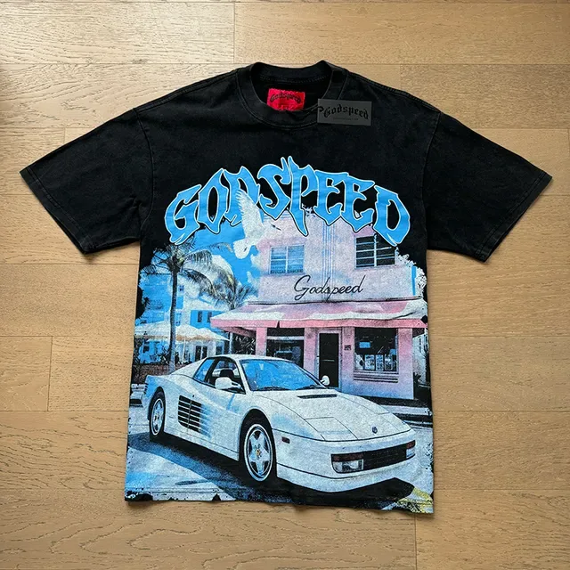 Godspeed Black Blue Graphic-Print Oversized Fit T-Shirt 6