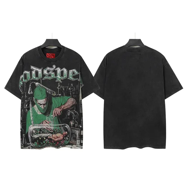 Godspeed Distressed Black Oversized Graphic T-Shirt 2