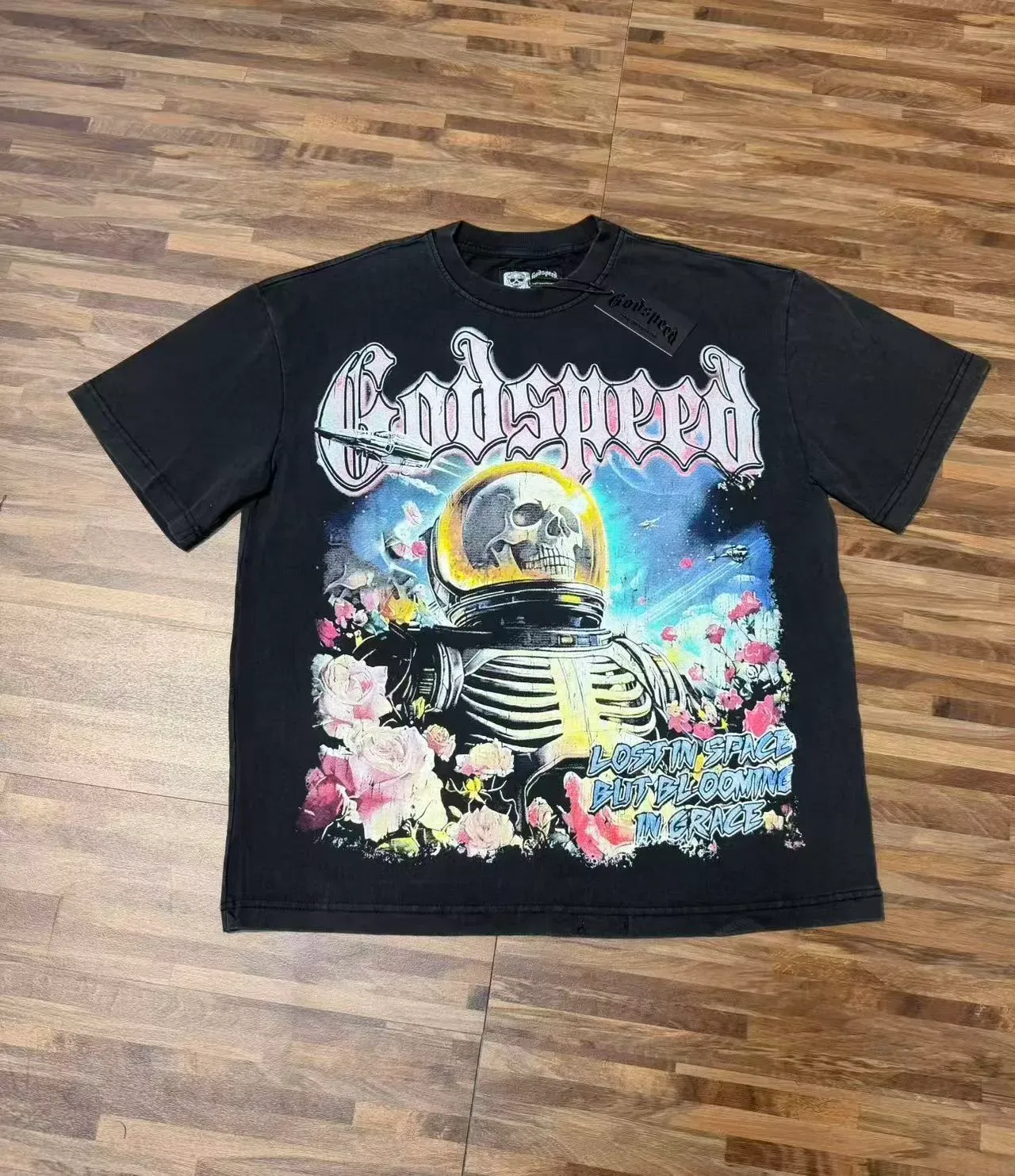 Godspeed Graphic-Print Oversized Black T-Shirt 2