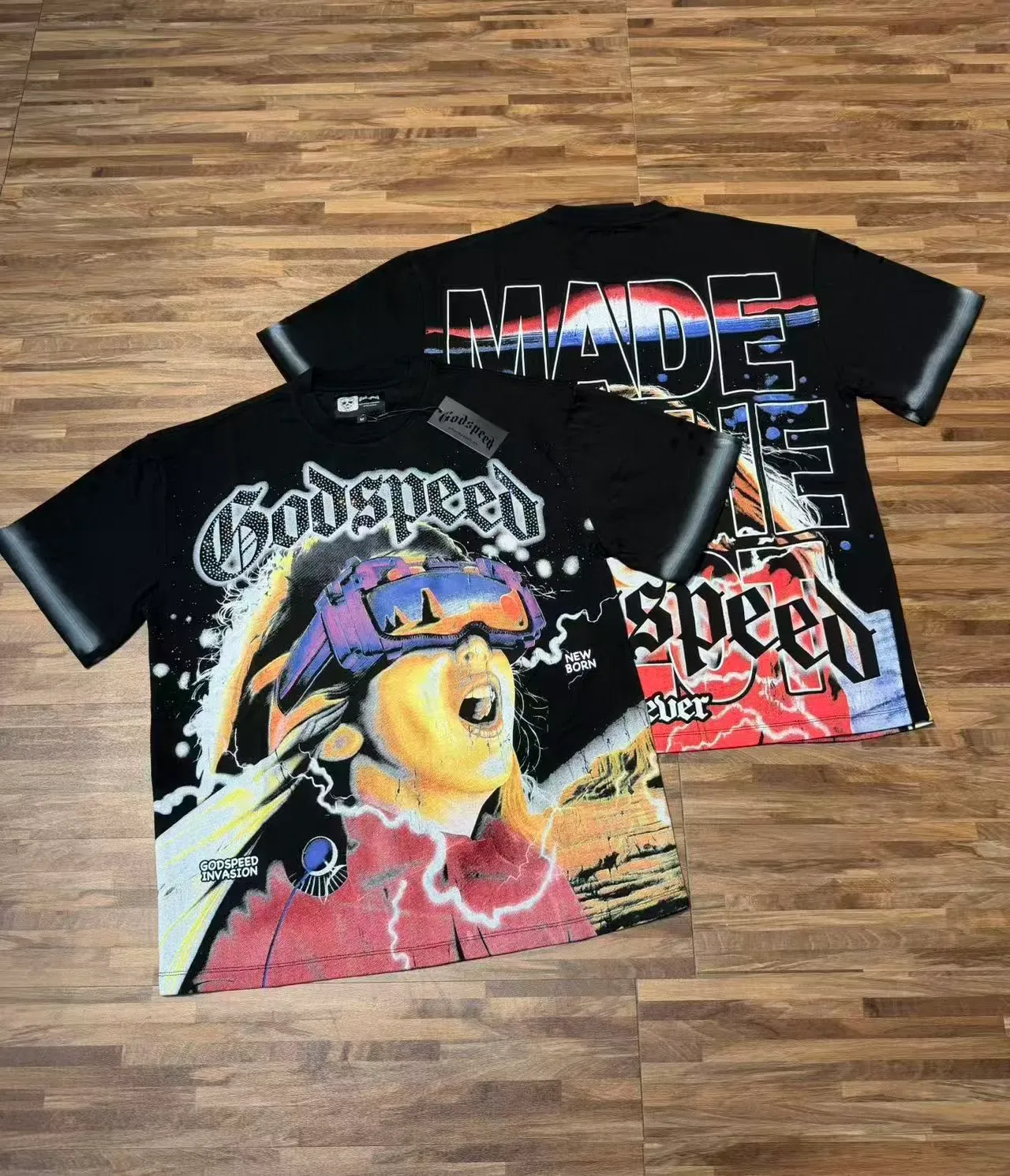 Godspeed Invasion Graphic Print Black Multicolor T-Shirt 1