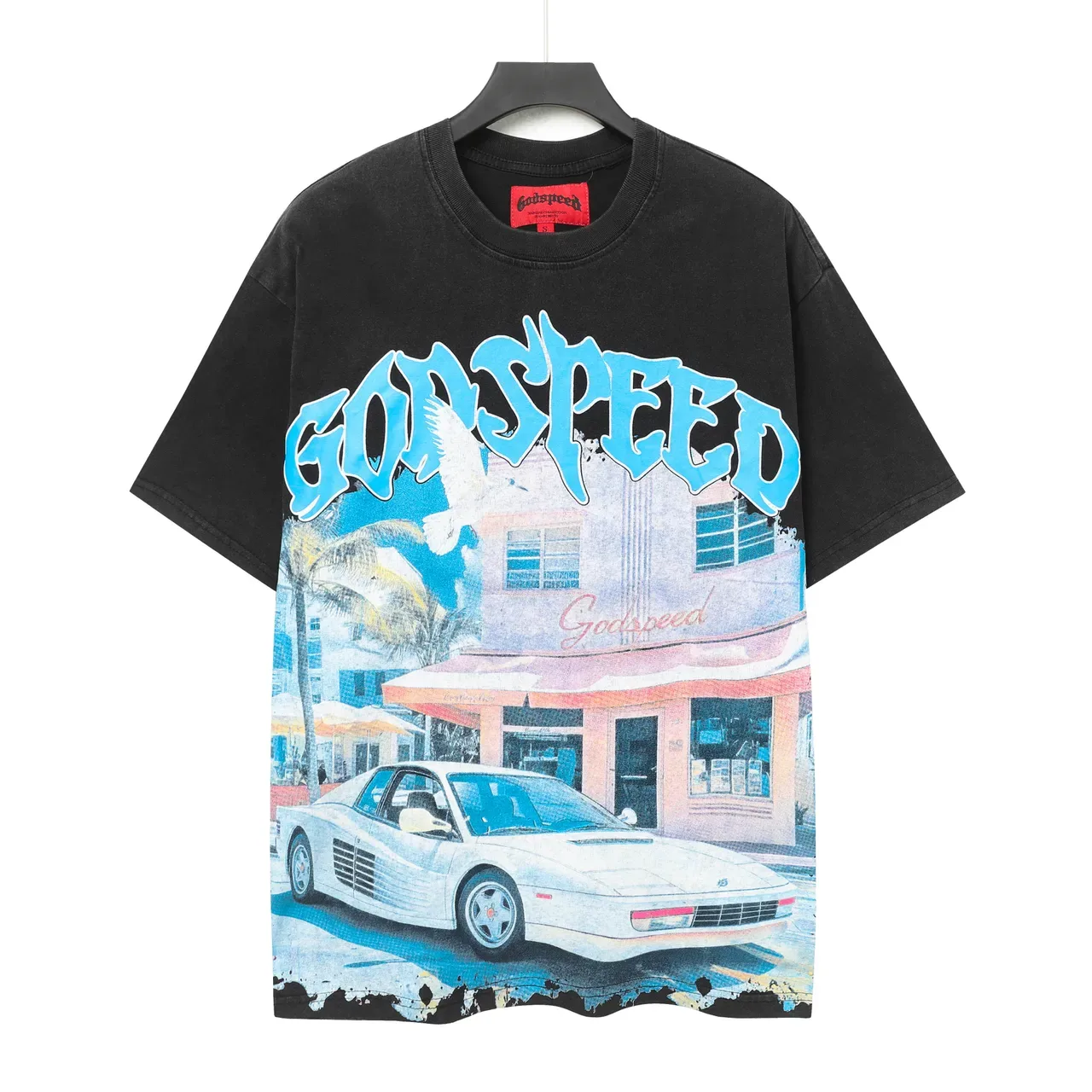 Godspeed Oversized Graphic Print Black T-Shirt 2