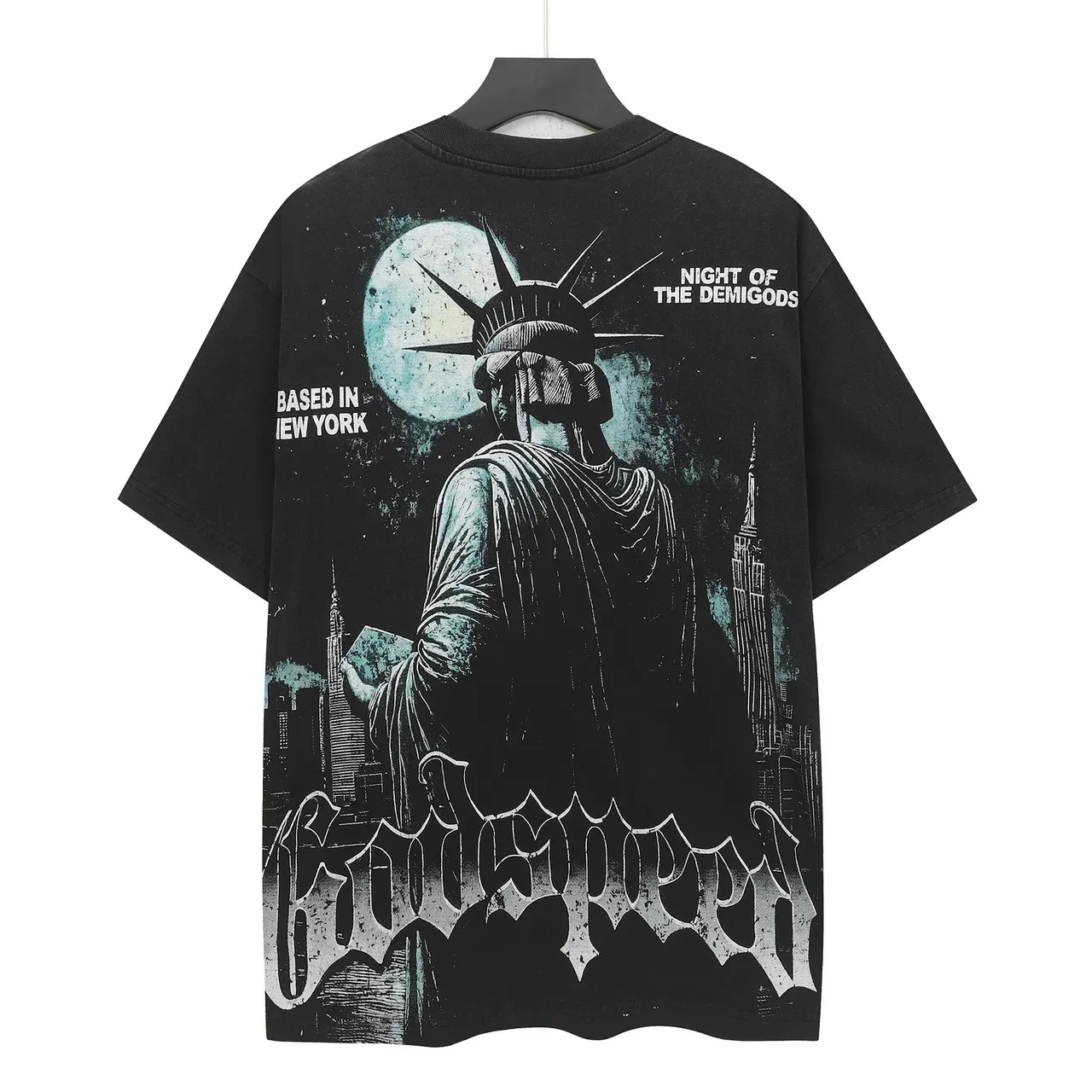 Godspeed Statue of Liberty Graphic Black T-Shirt 3