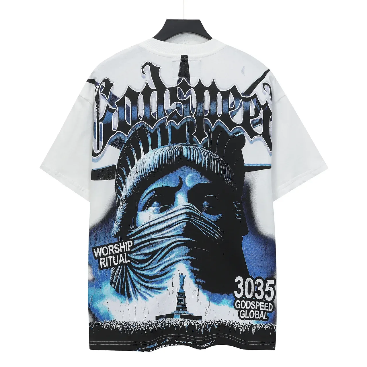 Godspeed Worship Ritual Statue of Liberty Graphic T-Shirt 3