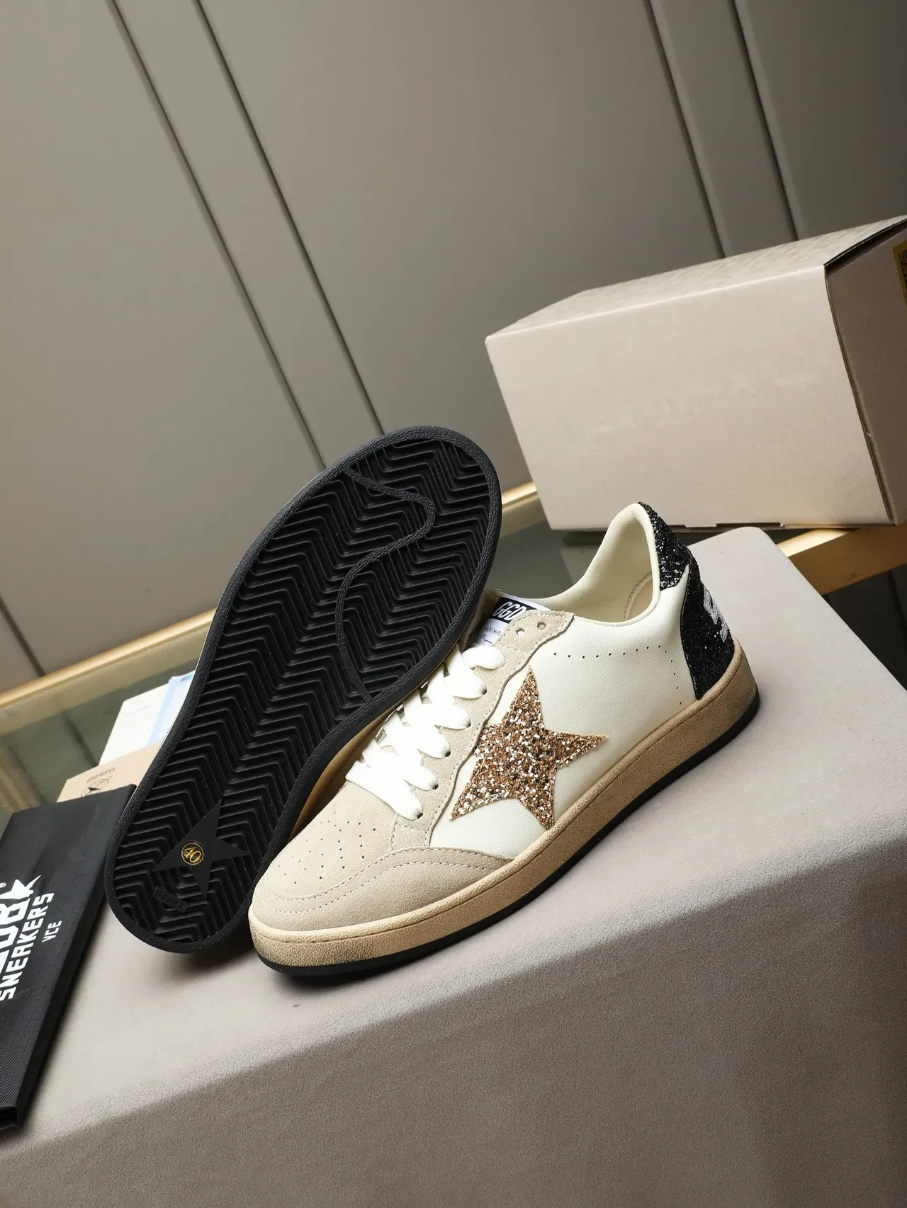 Golden Goose Ball Star Glitter Star Off-White sneakers lifestyle 4