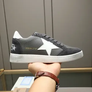 Golden Goose Ball Star Gray and White Star Lifestyle Sneakers