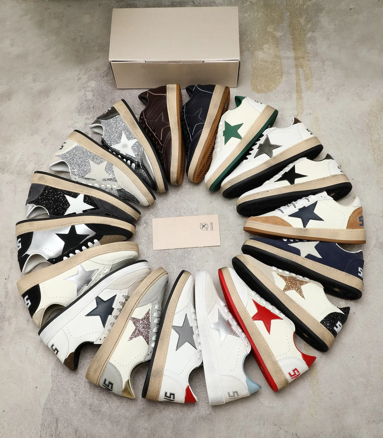 Golden Goose Ball Star Tênis Lifestyle Branco Vermelho Brilho Estrela 2