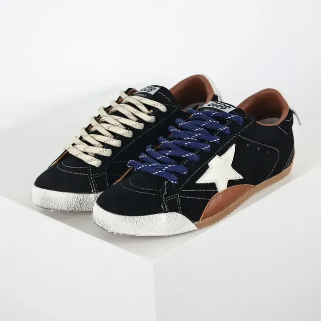 Golden Goose Black Brown Suede Upper Distressed White Toe Cap Lifestyle Sneakers 2