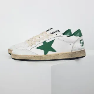 Golden Goose Super-Star White and Green Star Lifestyle Sneakers