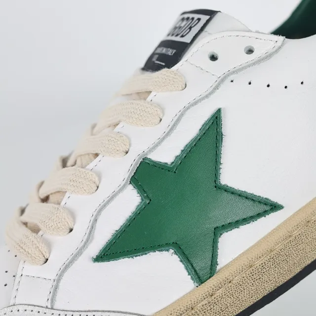 Golden Goose Super-Star حذاء لايف ستايل رياضي أبيض وأخضر نجم 6