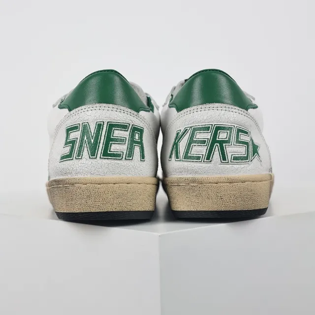 Golden Goose Super-Star حذاء لايف ستايل رياضي أبيض وأخضر نجم 8