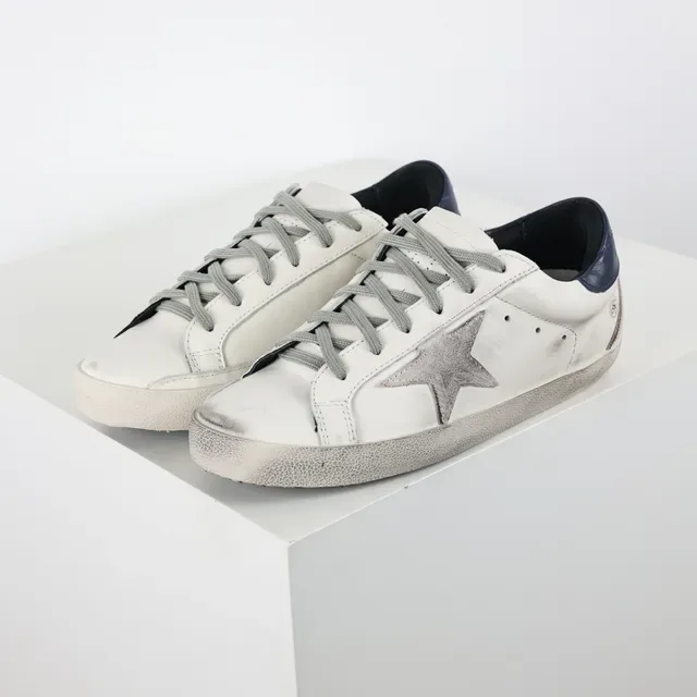 Golden Goose Superstar Distressed White Leather Lifestyle Sneakers 2