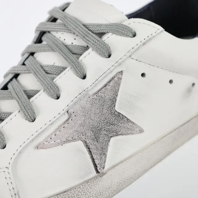 Golden Goose Superstar Distressed White Leather Lifestyle Sneakers 6