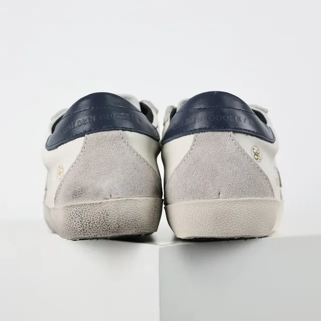 Golden Goose Superstar Distressed White Leather Lifestyle Sneakers 8
