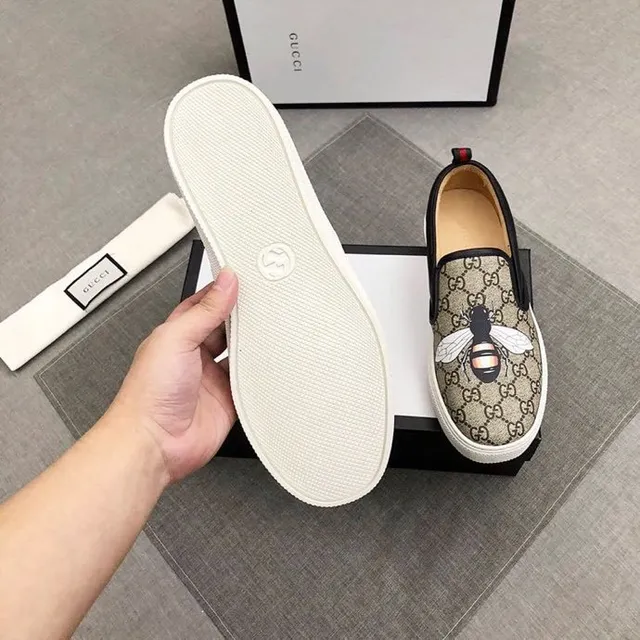 Gucci Ace Bee Embroidery GG Monogram Loafers 2