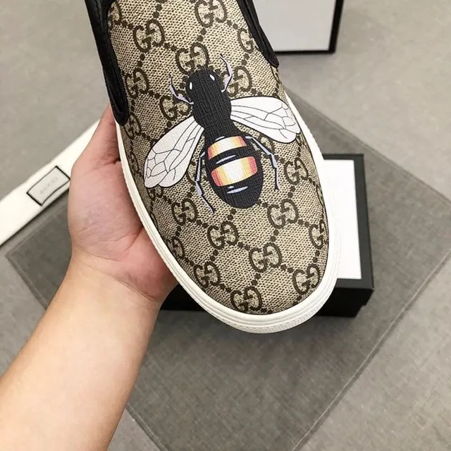 Gucci Ace Bee Embroidery GG Monogram Loafers 5