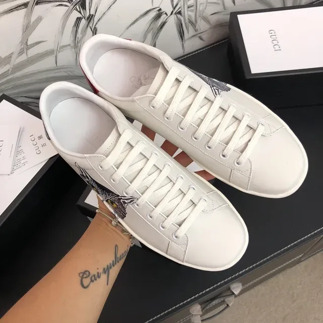 Gucci Ace sneakers lifestyle imprimé chat blanc cuir 7