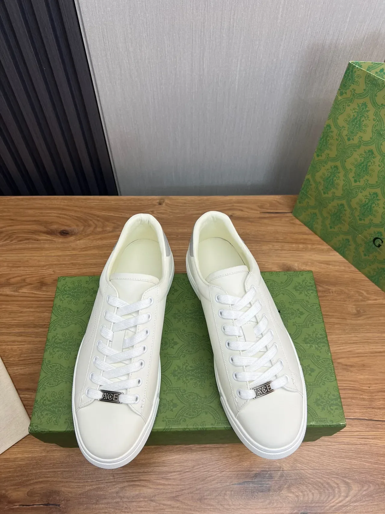 Gucci Ace Perforated Interlocking G White Lifestyle Sneakers 3