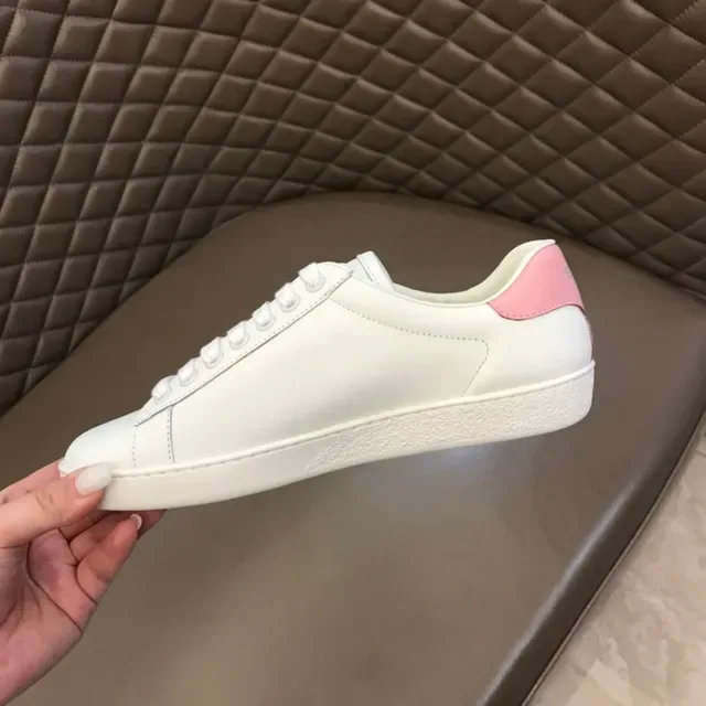 Gucci Ace Perforated Logo White and Pink Lifestyle Sneakers 5