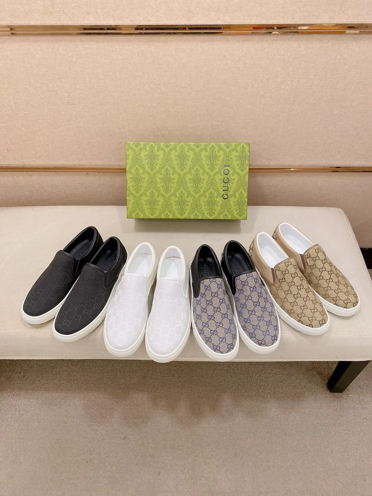 Gucci Ace Tênis Lifestyle Slip-On Preto Monogram Canvas 2