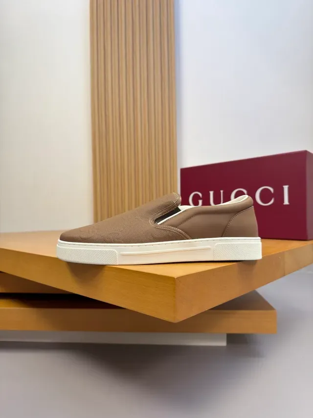 Gucci Ace Slip-On Brown GG Monogram Leather Loafers 4