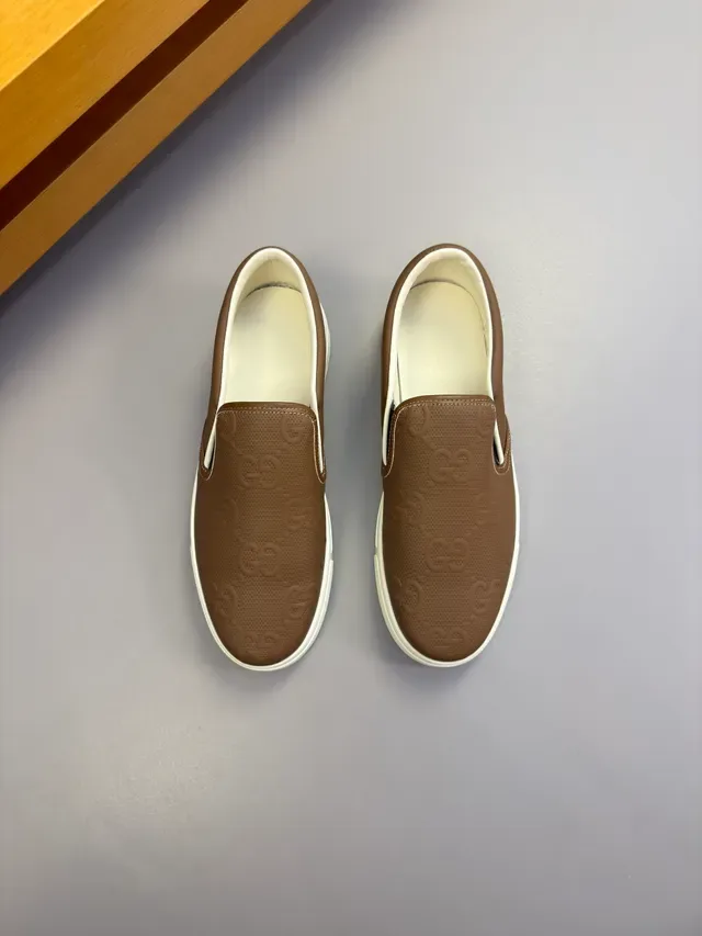 Gucci Ace Slip-On Brown GG Monogram Leather Loafers 5