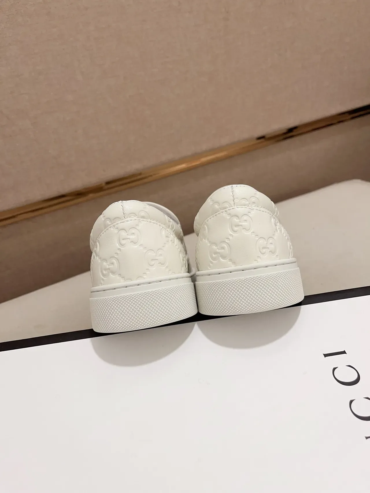 Gucci Ace Slip-On White Embossed Monogram Lifestyle Sneakers 3