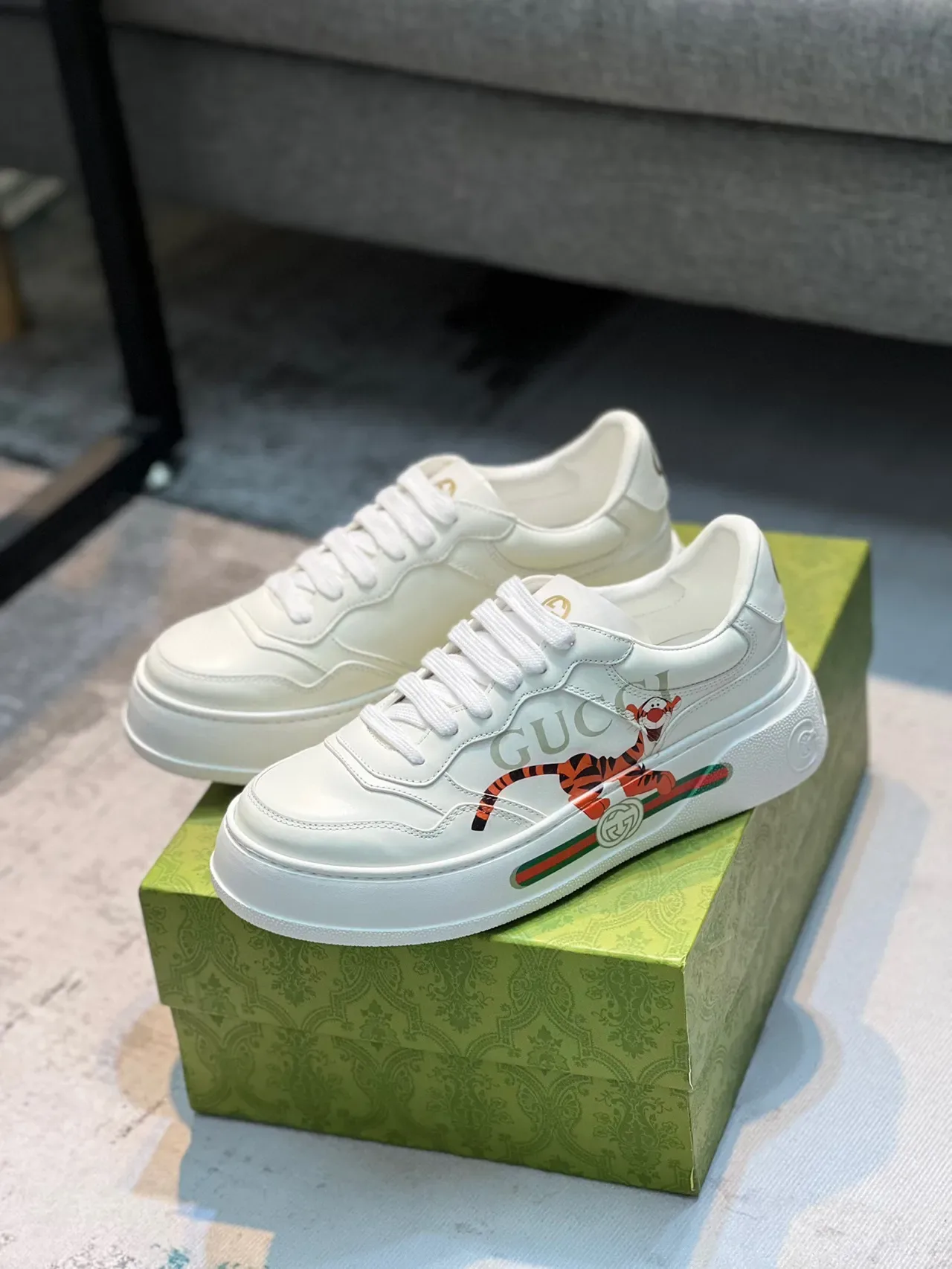 Gucci Ace Tigger Zapatillas Lifestyle Blancas Gráficas 7