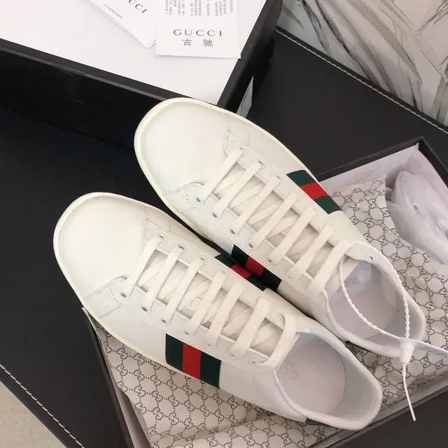 Gucci Ace White Green Red Web Stripe Lifestyle Sneakers 4