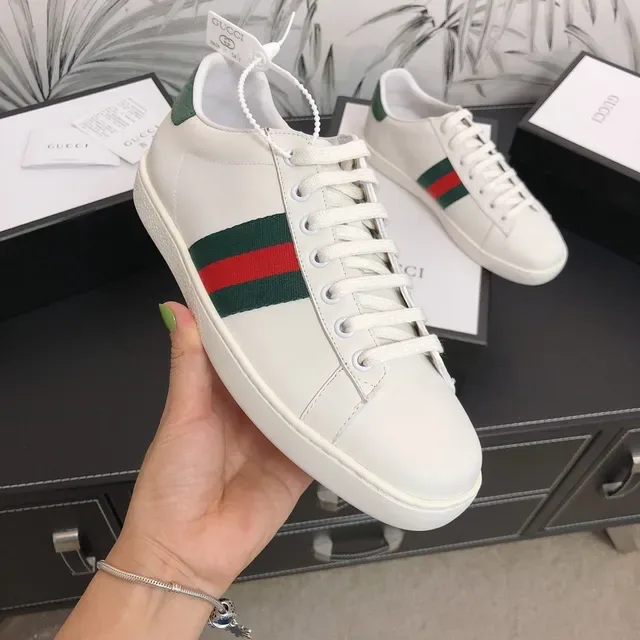 Gucci Ace White Green Red Web Stripe Lifestyle Sneakers 5