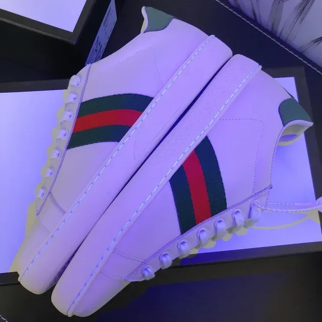Gucci Ace White Green Red Web Stripe Lifestyle Sneakers 6