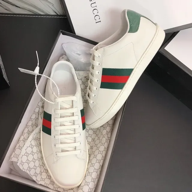 Gucci Ace White Green Red Web Stripe Lifestyle Sneakers 7