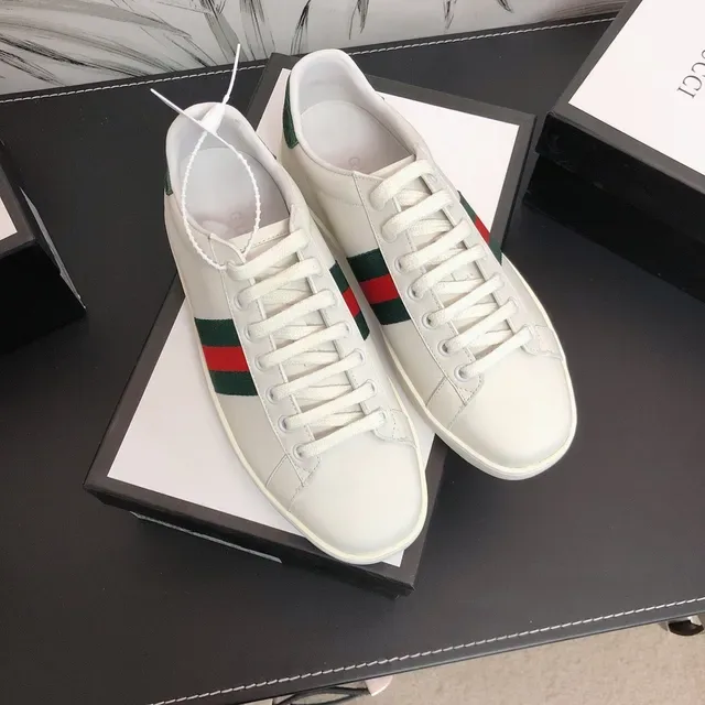 Gucci Ace White Green Red Web Stripe Lifestyle Sneakers 9
