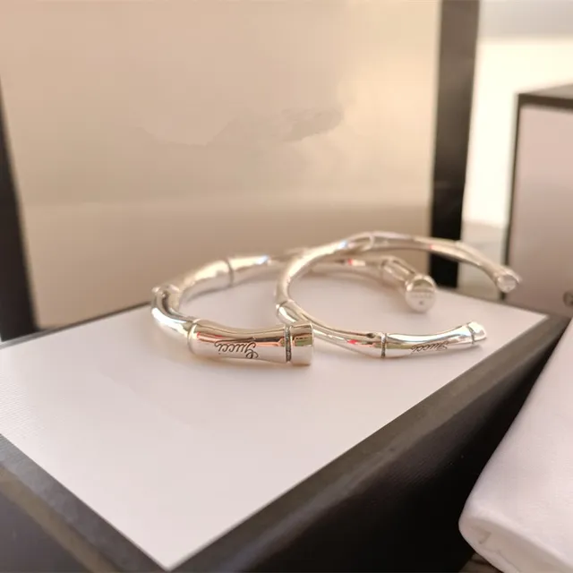 Gucci Bamboo Motif Polished Silver Bracelet 2