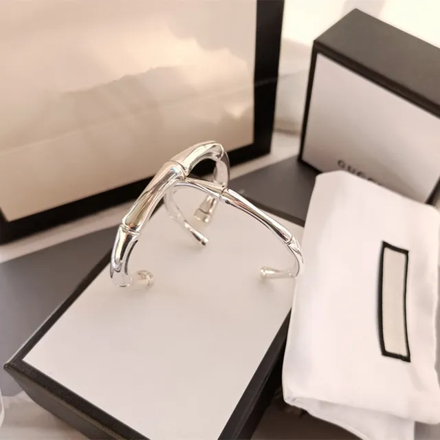Gucci Bamboo Motif Polished Silver Bracelet 3